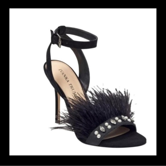 IVANKA TRUMP OSTRICH FEATHER HEELS - Picture 3 of 4